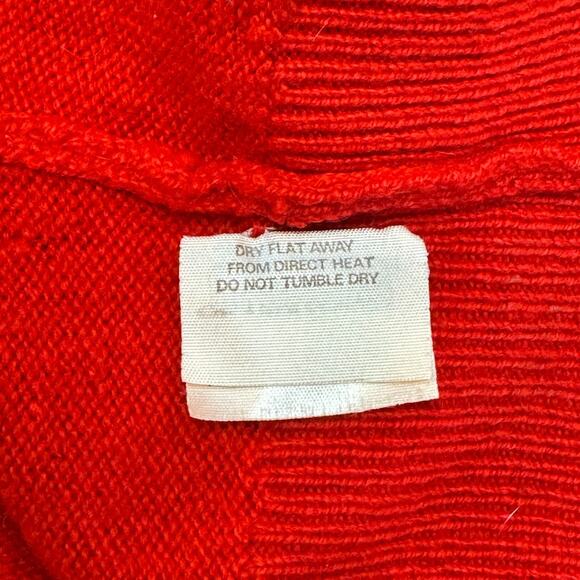 Vintage Lyle & Scott Mens XL Red Gray Argyle Cashmere Sweater Scotland 90s READ - Picture 5 of 11